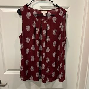 Maroon loft outlet tank top with designs